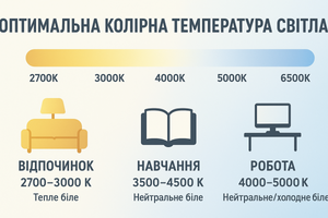 Яка колірна температура світла оптимальна для різних завдань: робота, навчання, відпочинок? фото