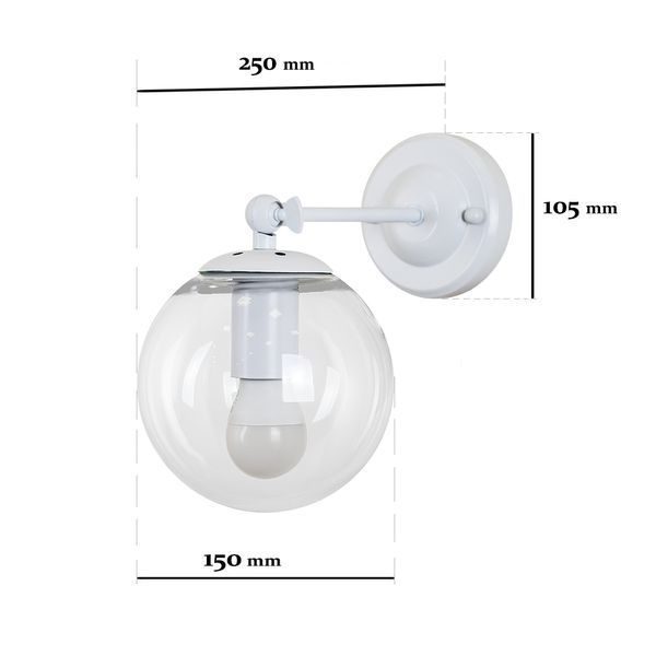 Бра 756WPR150F-1 WH+CL LVS4911 фото