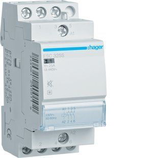 Контактор модульный бесшумный ESC325S 25А 230В AC 3НВ, Hager, ESC325S ESC325S фото