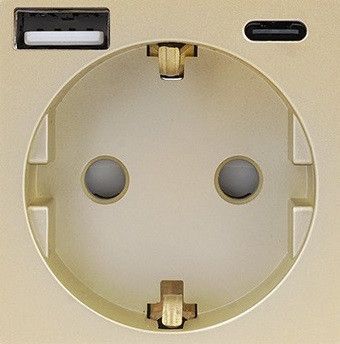 Сенсорный выключатель (2кл.) + розетка с USB и Type-C | Золото Стекло (G157D-SW2G-STUTC.GD) G157D-SW2G-STUTC.GD фото