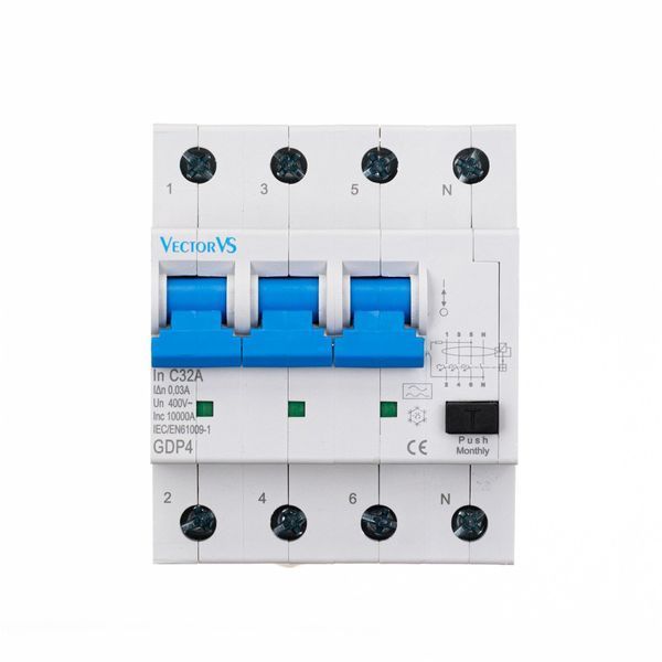Дифавтомат Vector VS GENESIS 4P 10A 30mA тип A 10kA GDP10C4M030A10 фото