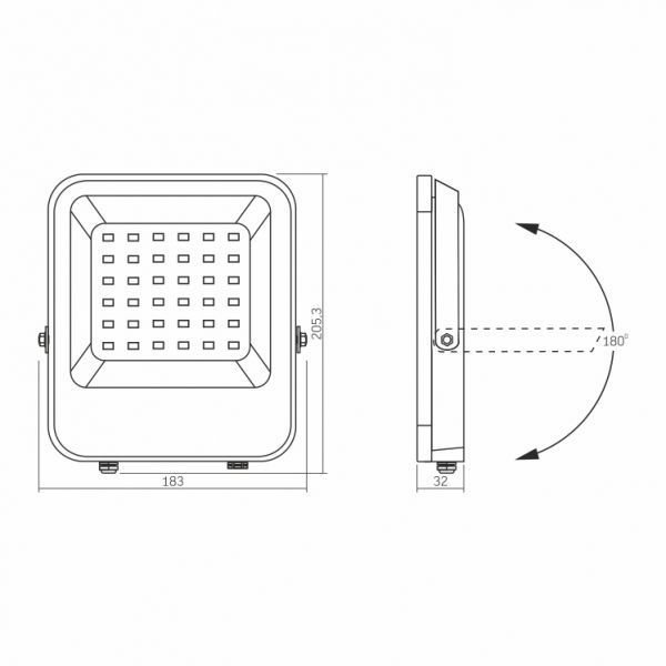 LED прожектор VIDEX 50W RGB 220V (VL-F3-50-RGB) VL-F3-50-RGB фото