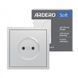 Розетка без заземлення Ardero Soft ER111-S 16А срібна 80794 фото