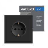 Розетка із заземленням Ardero Soft ER121-B 16А чорна 80743 фото