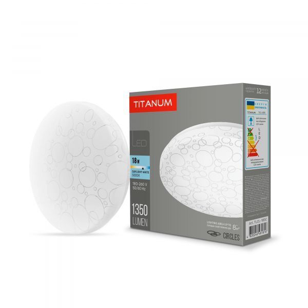 LED світильник настінно-стельовий TITANUM 18W 5000K Кільця TLCL-185C фото