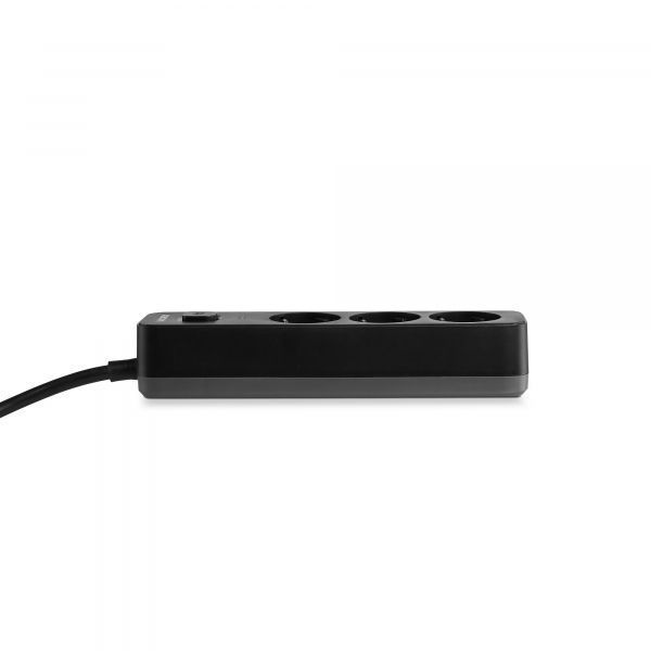 Подовжувач мережевий VIDEX ONCORD 3п 3м 1.5мм з/з та кнопкою Black (VF-PD33G-B) VF-PD33G-B фото