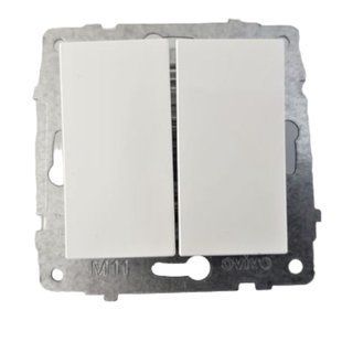 Механізм вимикача 2-клв. Grano білий/12/120 600-000201-202 фото