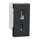 USB, New Unica, 1 модуль, тип A+C, 12 Вт, антрацит