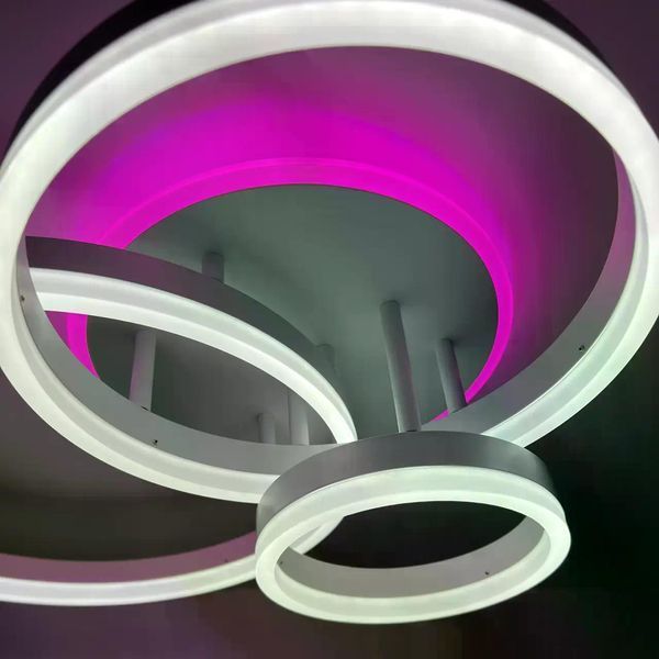 Светильник потолочный светодиодный LUMINARIA GENNY ROUND RGB 80W 4R 605x420 WHITE 220V IP20 с пультом ДУ 6951712300183 фото