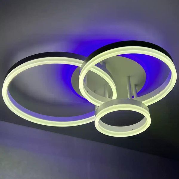 Светильник потолочный светодиодный LUMINARIA GENNY ROUND RGB 80W 4R 605x420 WHITE 220V IP20 с пультом ДУ 6951712300183 фото