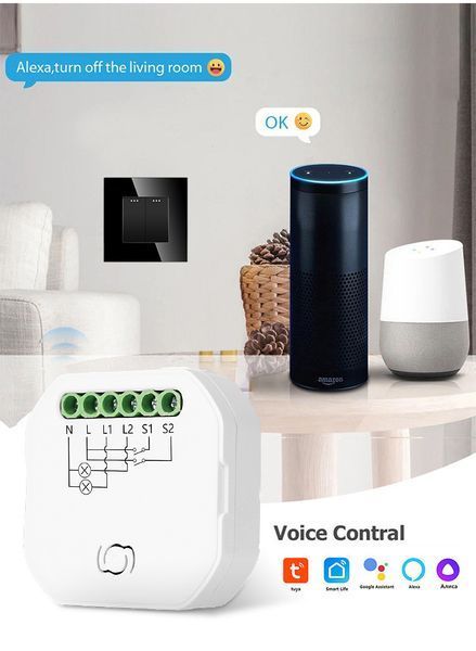 Умное реле освещения | Двухканальный Wi-Fi+BLE выключатель smart (SW201N) SW201N фото