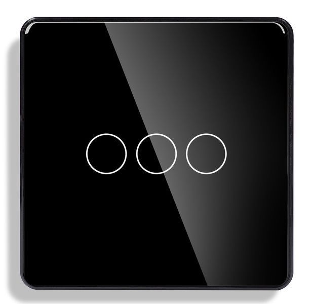 Умный выключатель с WiFi+BLE | Сенсорный Черный, 3 сенсора, С нулем (G86D-SW3G.WF.BL) G86D-SW3G.WF.BL фото