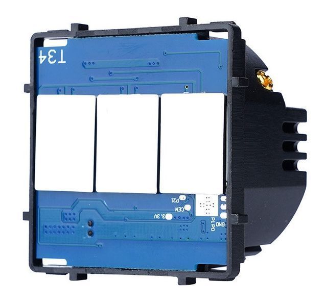 Умный выключатель с WiFi+BLE | Сенсорный Черный, 3 сенсора, С нулем (G86D-SW3G.WF.BL) G86D-SW3G.WF.BL фото