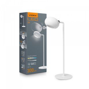 LED лампа настiльна з акумулятором VIDEX 3W 3000-5500K Біла VLE-TF18W VLE-TF18W фото