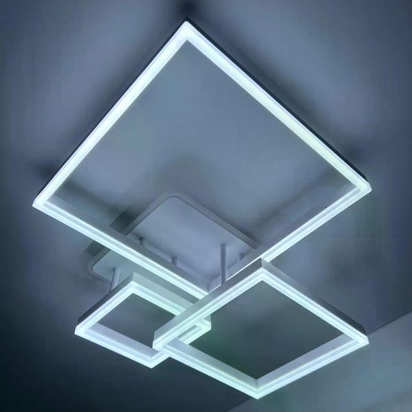 Светильник потолочный светодиодный LUMINARIA GENNY SQUARE RGB 105W 4S 645x618 WHITE 220V IP20 с пультом ДУ 6951712300206 фото
