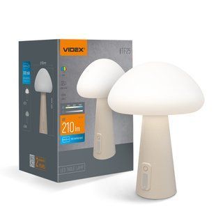 Настільна LED лампа з акумулятором VIDEX VL-TF25BG 4W 3000-6500K+RGB бежева VL-TF25BG фото