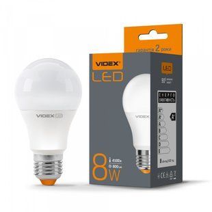 Лампочка LED VIDEX 8W E27 4100K VL-A60e-08274 фото