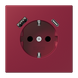 Розетка JUNG с заземлением и USB тип AC, цвет рубин (le rubis) 250V/16A LC1520-15CA255