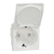 NU303718TA Розетка 1-на з/з з шторками і кришкою Schneider Electric Unica Studio білий NU303718TA фото