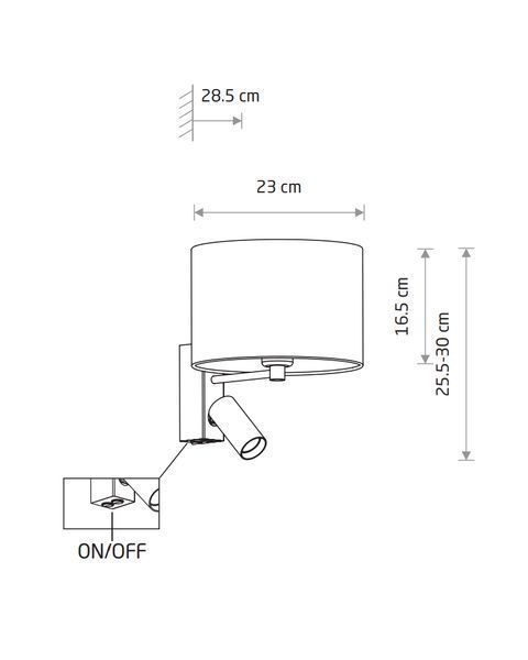Регульоване бра Nowodvorski LAGO A E27+GU10 2x10W для спальні 11677 фото