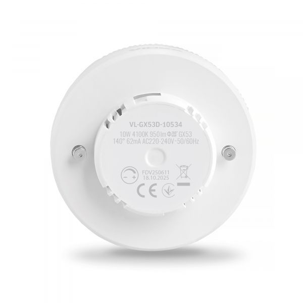 LED лампа VIDEX GX53D 10W 4100K 220V димерна VL-GX53D-10534 фото