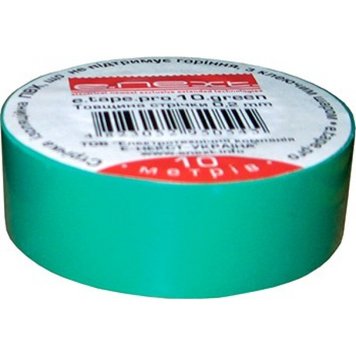 Ізоляційна стрічка е.tape.pro.10.green,зелена (10м) p0450003 фото