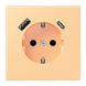 Розетка JUNG с заземлением и USB AC, цвет светлая земля 250V/16A