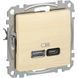USB розетка A+C, 3 A, 45 Вт, Береза Sedna Elements