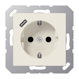 Розетка SCHUKO JUNG A1520-18C слонова кістка з USB тип C A1520-18C фото