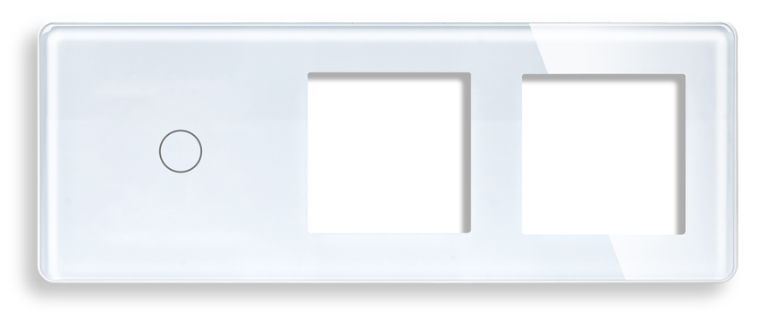 Сенсорный Wi-Fi+BLE выключатель (1кл.) + Розетка (2 шт.) | Белое стекло (G228D-SW1G.WF-STX2.WT) G228D-SW1G.WF-STX2.WT фото