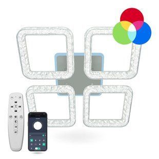 Светодиодный светильник LUMINARIA ICEBERG SQUARE RGB 80W 4S WHITE/ICE с пультом ДУ 0728 фото