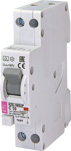 Дифференциальный выключатель KZS-1M SUP C 10/0,03 A (6kA, верхнее подключение), ETI, 217572 2175722 фото