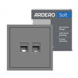 Подвійна комп'ютерна розетка RJ45 Ardero Soft ER152PC-G сіра 80775 фото