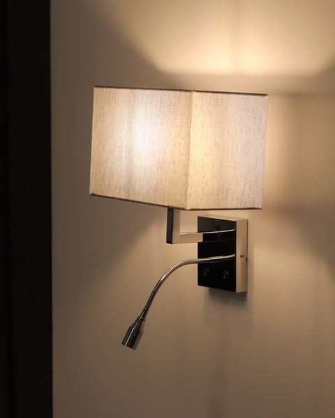 Бра Nowodvorski HOTEL MOOD LED Gray E27+LED 2.2W сіре для спальні 11793 фото