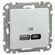 USB розетка, Sedna Design & Elements, тип A+C, 3 A, 21 Вт, білий