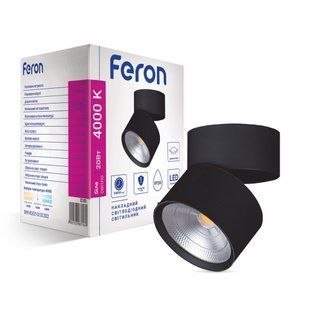 Світлодіодний накладний світильник Feron AL541 20Вт 4000K чорний 32583 32583 фото