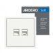 Подвійна комп'ютерна розетка RJ45 Ardero Soft (без рамки) 80723 фото