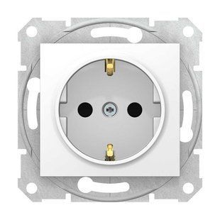 Розетка 1-я с/з со шторками Schneider Electric Sedna белая SDN3000121 SDN3000121 фото