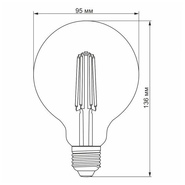 LED лампа VIDEX Filament G95FAD 7W E27 2200K дімерна бронза VL-G95FAD-07272 фото
