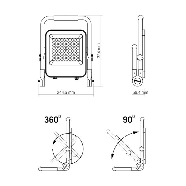 LED прожектор акумуляторний PREMIUM VIDEX F2A 50W 5000K VL-F2A-505 фото