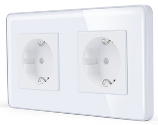 Двойная розетка с WiFi Белый Стекло (G157D-STX2.WF.WT) G157D-STX2.WF.WT фото