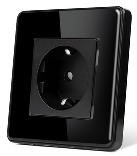 Умная WiFi розетка Черный Стекло из З/К + Шторки (G86D-ST.WF.BL) G86D-ST.WF.BL фото