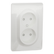 Подвійна розетка Schneider Electric Unica New NU206318 зі шторками гвинт зажим біла NU206318 фото