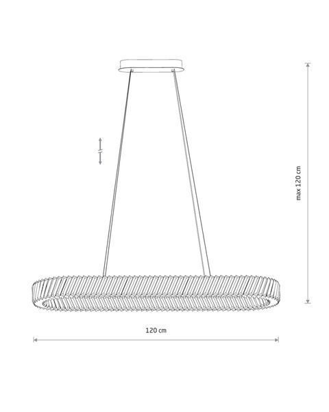 Підвісний світильник Nowodvorski LUXORA OVAL LED 40W овальний для вітальні та офісу 11707 фото