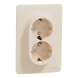 Подвійна розетка Schneider Electric Unica New NU206744 з з/к зі шторками гвинт зажим бежева