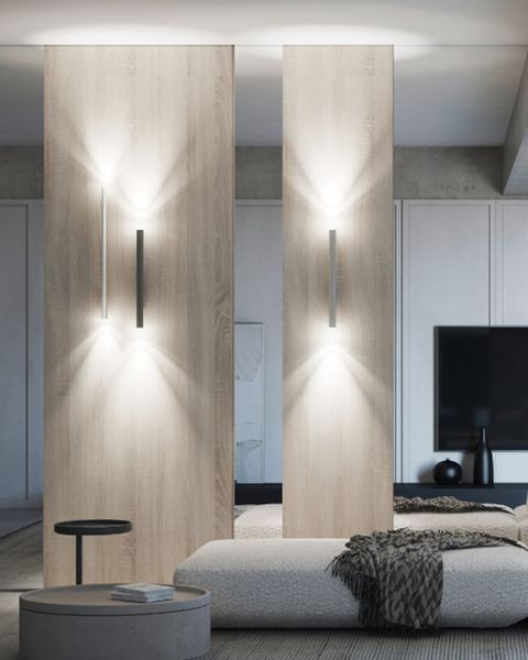 Бра Nowodvorski FOURTY WALL XL GU10 2&times;10W Silk Gray 60 см для вітальні та коридору 10892 фото