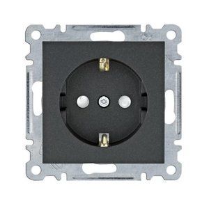WL1063Розетка з з/к з захистом контактів Lumina, чорна, 16А/230В WL1063 фото