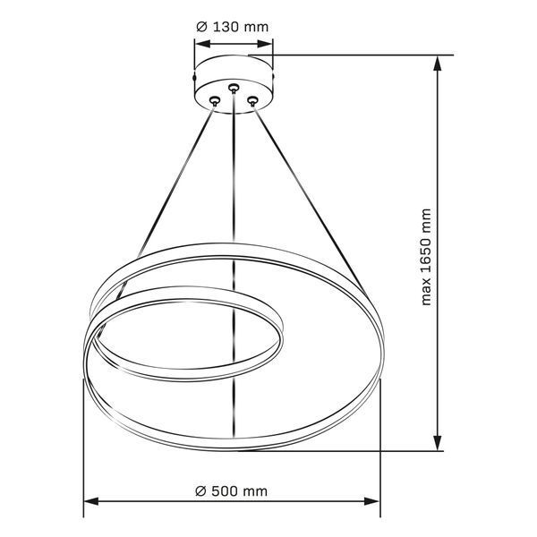 Люстра Goldlux Zefira 50 Led 1x40W 4000K 3700Lm IP20 серебряный 328045 фото
