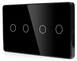 Двойной выключатель с WiFi+BLE | (2+2 сенсор) Черный Стекло, С нулем (G157D-SW2GX2.WF.BL) G157D-SW2GX2.WF.BL фото 1