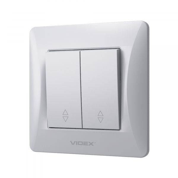 Выключатель двухклавишный проходной серебряный шелк VIDEX BINERA VF-BNSW2P-SS VF-BNSW2P-SS фото